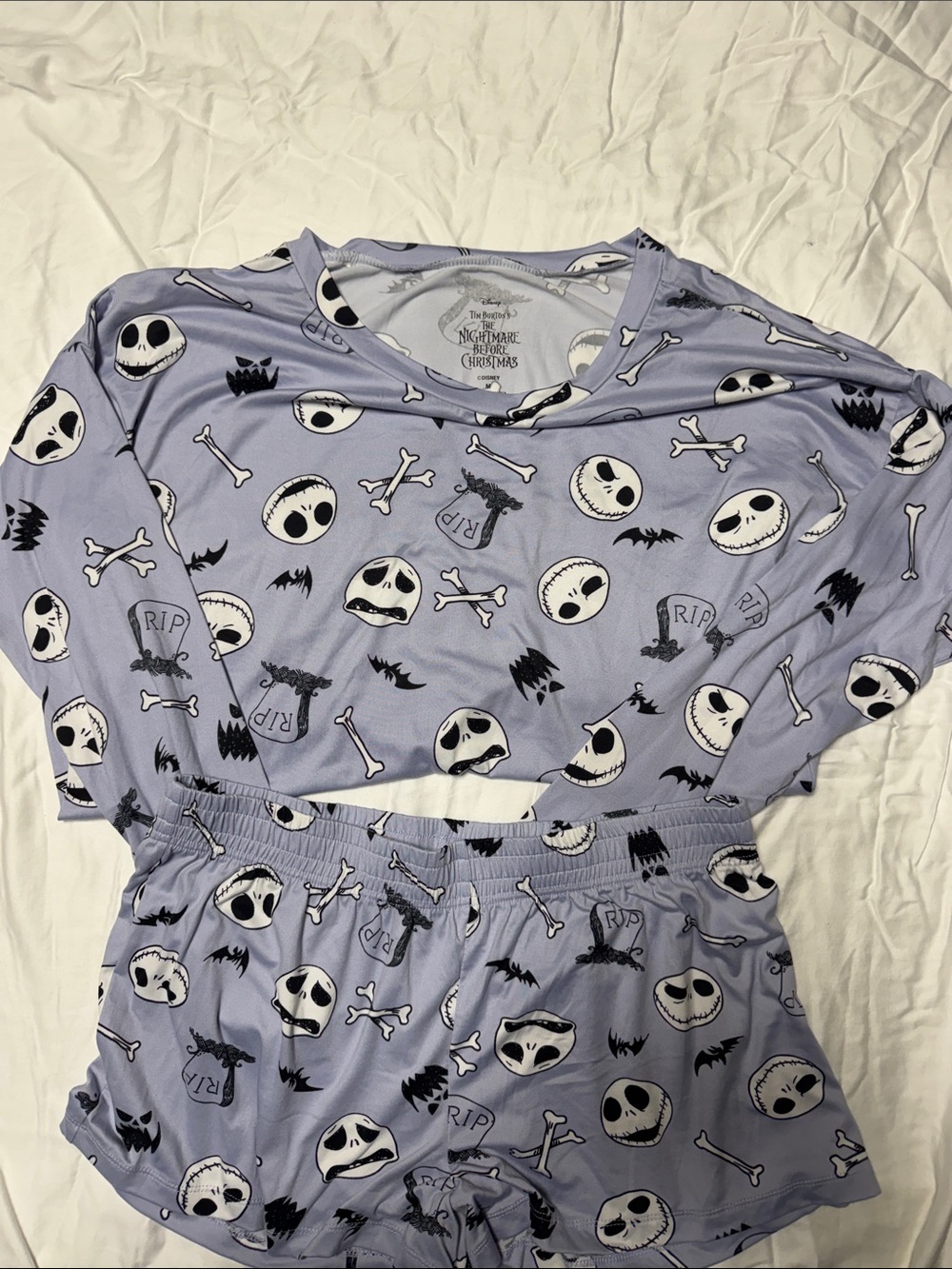 Disney The Nightmare Before Christmas Lavender Jack Skulls Pajama Set